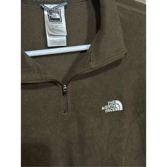 Women’s The North Face Tka 100 Microvelour 1/4 ZIP Fleece Pullover Brown Sz Larg - Picture 3 of 6